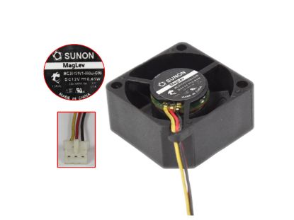 Picture of SUNON MC30151V1-000U-G99 Server - Square Fan sq30x30x15mm, 3-wire, 12V 0.65W