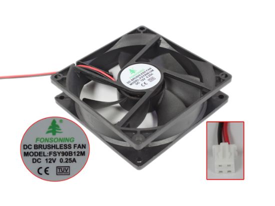 Picture of FONSONING FSY90B12M Server - Square Fan FSY90B12M, DC 12V 0.25A