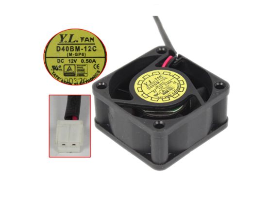 Picture of Y.L FAN / Yate Loon D40BM-12C Server - Square Fan MGP12, SF40x40x20, w2, 12V 0.50A
