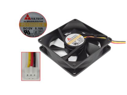 Picture of Y.S TECH FD128020LB Server - Square Fan 12V0.10A, sq80x80x20mm, 3W
