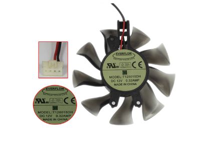 Picture of Everflow T128015DH Server - Frameless / GPU Fan 12V 0.32A, W60x2x4, D75xC49x46x17, GreyT