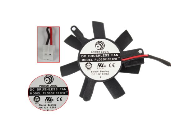 Picture of Power Logic PLD05010S12H Server - Frameless / GPU Fan DC 12V 0.20A W80x2x2, D45xC39, Black