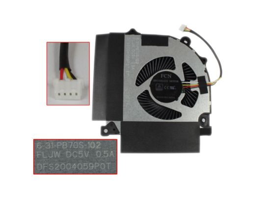 Picture of Hasee G8 CR7P1 Cooling Fan 6-31-PB70S-102, DFS2004059P0T,FLJW