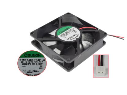 Picture of SUNON PMD2408PKB1-A Server - Square Fan (2).B4900.GN.121, sq80x80x20mm, DC 24V 5.0W, 2-wir