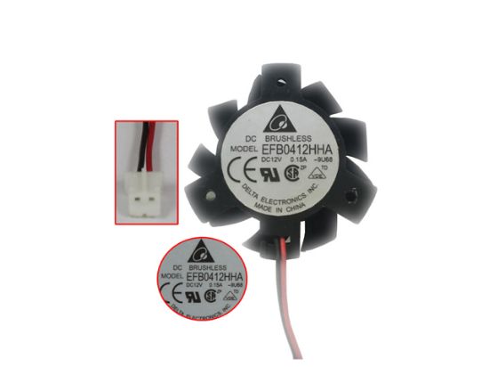 Picture of Delta Electronics EFB0412HHA Server - Frameless / GPU Fan -9U68, dia40x40x10, w85x2x2, 12V 0.15A