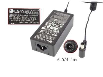Picture of LG AC Adapter (LG) AC Adapter- Laptop ADS-45SQ-19-3, 19V 2.1A, 6.0/4.4mm WP, 3P, New