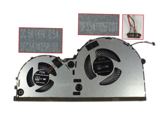 Picture of SUNON  MG75090V1-C150-S9A, MG75090V1-C140-S9A, 5V, 0.40A  4-wire 4-pin Bare 2Fan