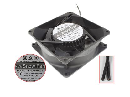 Picture of SNOW FAN / YONGYIHAO YY14045HBT2-C Server - Square Fan sq140x140x45mm, 2-pin, 220V 0.18A
