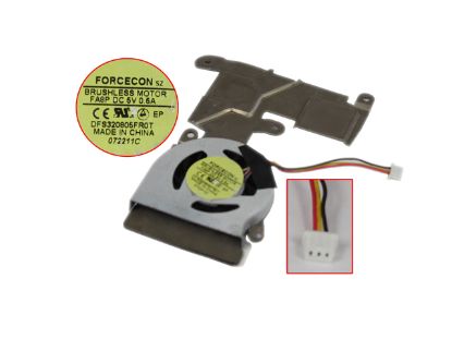 Picture of Forcecon DFS320805FR0T Cooling Fan  FA8P, 5V 0.50A, w20x3x3
