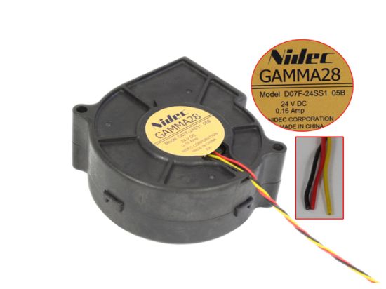 Picture of Nidec D07F-24SS1 Server - Blower Fan 05B, bw75x75x30mm, 3-wire, DC 24V 0.16A,