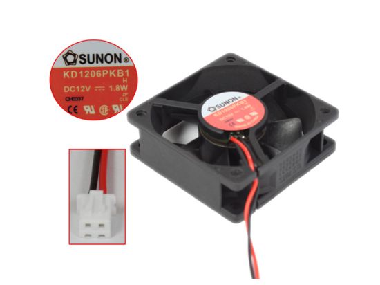 Picture of SUNON KD1206PKB1 Server - Square Fan H, sq60x60x20mm, DC 12V 1.8W, 2-wire