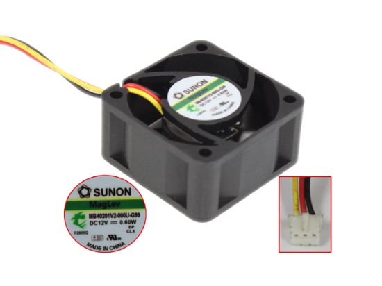 Picture of SUNON MB40201V2-000U-G99 Server - Square Fan sq40x40x20mm, DC 12V 0.6W, w40x3x3