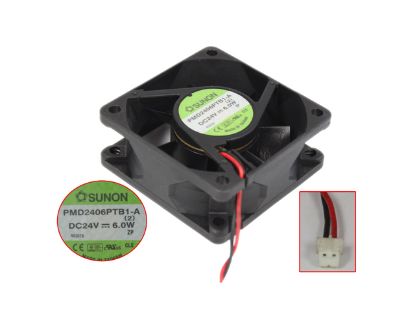Picture of SUNON PMD2406PTB1-A Server - Square Fan -2, sq60x60x25mm, 2-wire, DC 24V 6.0W