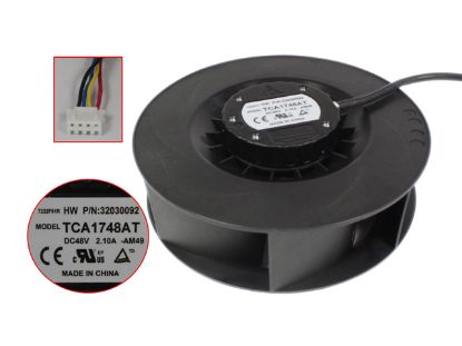 Picture of Delta Electronics TCA1748AT Server - Round Fan -AM49, dia175x175x70, 4-wire, DC 48V 2.10A,  Black