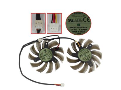 Picture of Everflow T128010SM Server - Frameless / GPU Fan 12V 0.20A, W100x5x3, D75xC39 , GreyT, 2 Fan