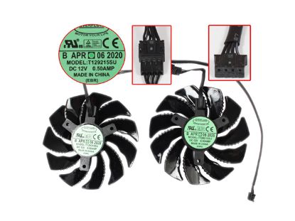 Picture of Everflow T129215SU  Server - Frameless / GPU Fan 12V 0.50A, W160x4x4, D87xC42, Black, 2 Fan