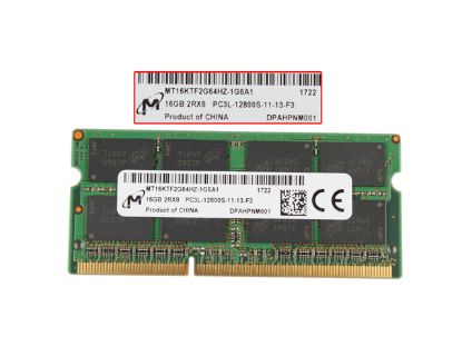 Picture of Micron MT16KTF2G64HZ-1G6A1 Laptop DDR3L-1600 16GB, DDR3L-1600, PC3L-12800S, MT16KTF2G64HZ-1G6A1