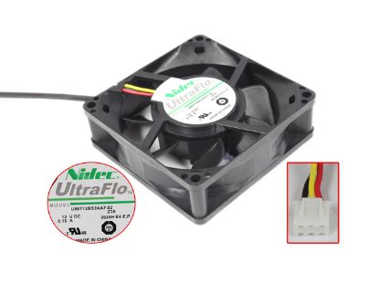 Picture of Nidec U80T12BS2AA7-52 Server - Square Fan Z35, SF80x80x25, w150x3x3, 12V 0.15A