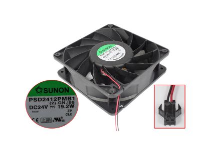 Picture of SUNON PSD2412PMB-1 Server - Square Fan (2).GN.I55, sq120x120x38mm, w50x2x2, DC 24V 19.2W