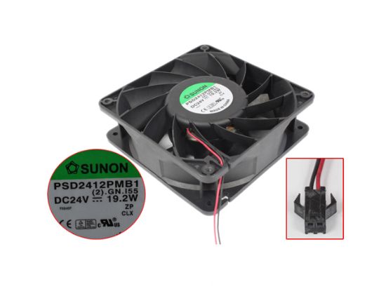 Picture of SUNON PSD2412PMB-1 Server - Square Fan (2).GN.I55, sq120x120x38mm, w50x2x2, DC 24V 19.2W