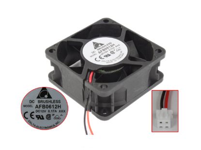 Picture of Delta Electronics AFB0612H Server - Square Fan XXX, 12V0.17A, sq60x60x25mm, 2W