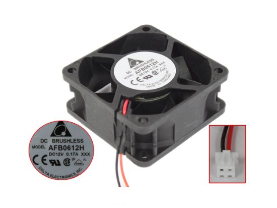 Picture of Delta Electronics AFB0612H Server - Square Fan XXX, 12V0.17A, sq60x60x25mm, 2W