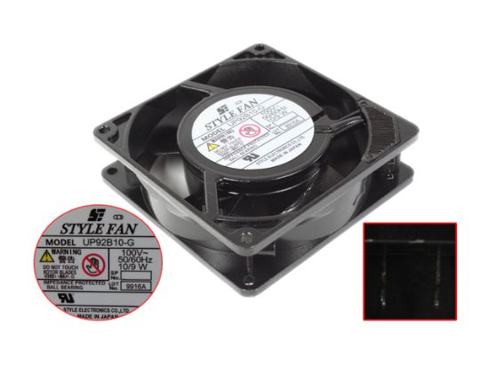 Picture of STYLE FAN UP92B10-G Server - Square Fan 100V10W, Alum, sq92x92x25mm, Insertion