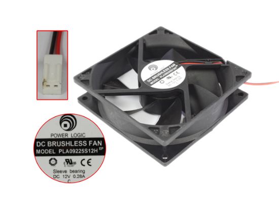 Picture of Power Logic PLA09225S12H Server - Square Fan sq92x92x25, 2w, DC 12V 0.28A