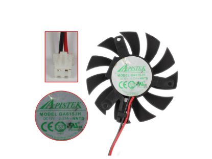 Picture of APISTEK / Rotek GA61S2H Server - Frameless / GPU Fan NNTC, NNTD, 12V 0.23A, W50x2x2, D45, Black