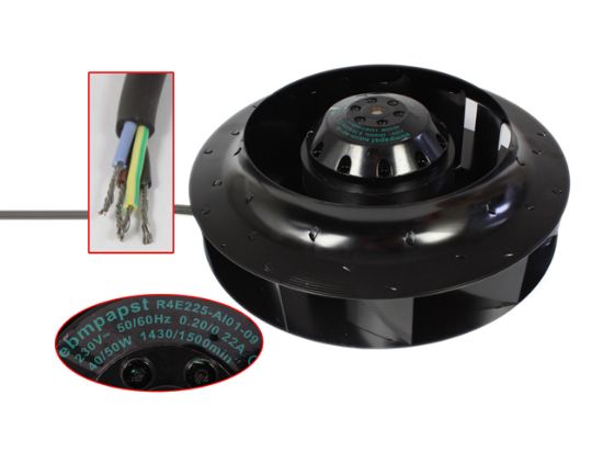Picture of ebm-papst R4E225-AI01-09 Server - Round Fan dia225m, 230V 0.22A