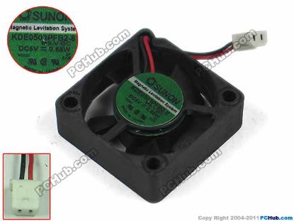 Picture of SUNON KDE0503PFB2-8, MS.V.OC， DC 5V 0.65W,   30x30x10mm， 2-wire