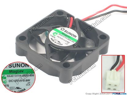 Picture of SUNON HA40101V4-0000-999,   Server - Square Fan 12V 0.8W, sq40x40x10mm 2-wire