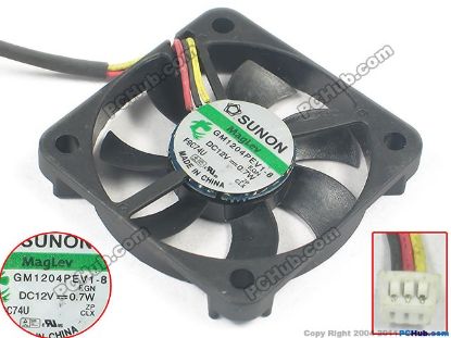 Picture of SUNON GM1204PEV1-8,   Server - Square Fan 12V 0.7W, sq40x40x7mm 3-wire