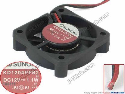 Picture of SUNON KD1204PFB2 Server - Square Fan， 40x40x10, w80x2x2, 12V 1.1W