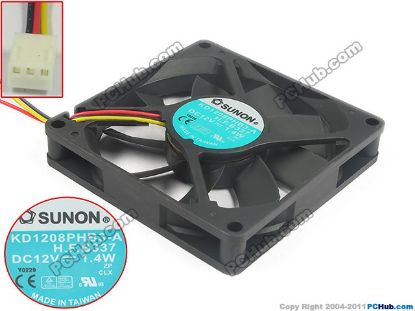 Picture of SUNON KD1208PHB3-A Server - Square Fan H.F.B337, SF80x80x15, w150x3x3, 12V 1.4W