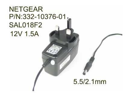 Picture of NETGEAR SAL018F2 AC Adapter - NEW Original 12V 1.5A, 5.5/2.1mm, UK 3-Pin, New