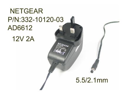 Picture of NETGEAR AD6612 AC Adapter 5V-12V 12V 1.5A, 5.5/2.1mm, UK 3P Plug