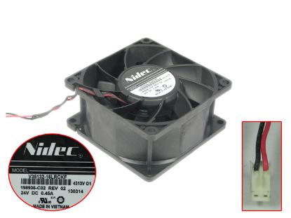 Picture of Nidec V35132-16LRCKF Server - Square Fan SF80x80x38, w100x2x2, 24V 0.45A