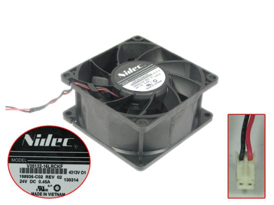 Picture of Nidec V35132-16LRCKF Server - Square Fan SF80x80x38, w100x2x2, 24V 0.45A