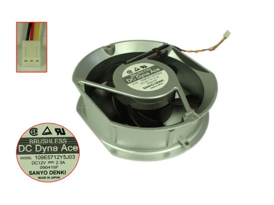 Picture of Sanyo Denki 109E5712Y5J03 Server - Blower Fan bw172x150x51, 3-wire, 12V 2.3A