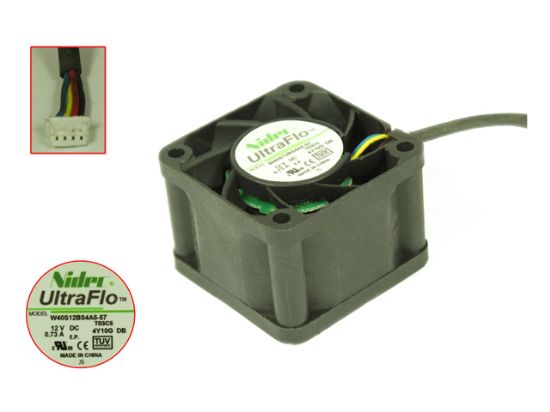 Picture of Nidec W40S12BS4A5-57 Server - Square Fan T03C5, sq40x40x28mm, 4-wire, DC 12V 0.73A,