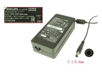 Picture of Philips ADPC2090 AC Adapter 20V & Above ADPC2090, 20V 4.5A, 3-Prong  7.4/5.0mm	Black