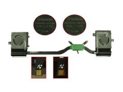 Picture of Lenovo Yoga 5 Pro Cooling Fan  AT122001SS0, 5V 2.25W, 20x4Wx4P, Heatsink 2 Fan