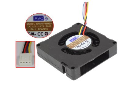 Picture of AVC BASA0715B2U Server - Square Fan P003, sq70x70x15, w150x4x4, 12V 0.7A