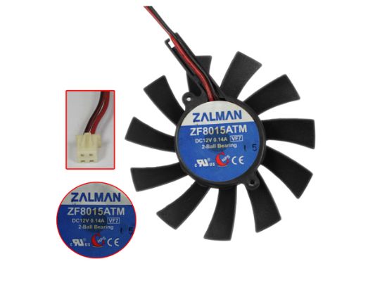 Picture of ZALMAN ZF8015ATM Server - Frameless / GPU Fan 12V 0.14A, dia75, ctc40, w70x2x2