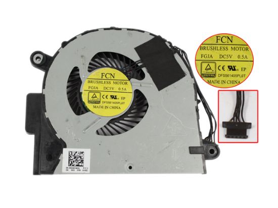 Picture of Forcecon DFS561405PL0T  DC28000FWF0 Cooling Fan  FGJA, DC 5V 0.50A Bare Fan