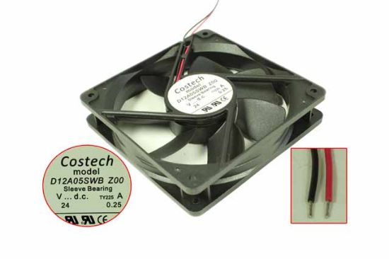 Picture of Costech D12A05SWB Server - Square Fan Z00, sq120x120x25, 2w, DC 24V 0.25A