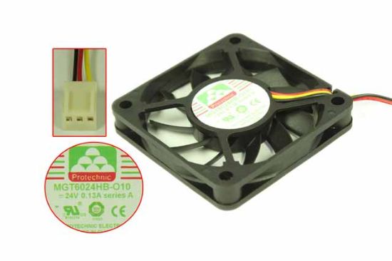Picture of Protechnic Magic MGT6024HB-O10 Server - Square Fan B, sq60x60x10, w80x3x3P, DC 24V 0.13A