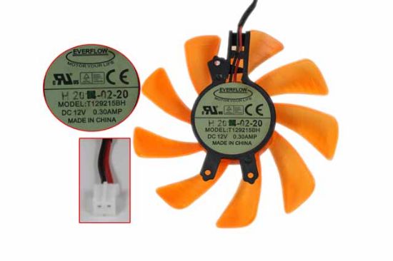 Picture of Everflow T129215BH Server - Frameless / GPU Fan DC 12V 0.30A, W40x2x2, Orange