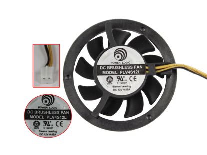 Picture of Power Logic PLV4S12L Server - Round Fan 12V0.05A, rfDia.47mm, 100x2Wx2P